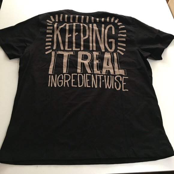 Chipotle As Real As It Gets T-Shirt Adult XL Black Short Sleeve Loomstate Brand - Picture 1 of 6